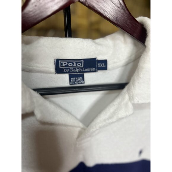 Polo Ralph Lauren Men's Vintage Velour Short Sleeve Polo Shirt White Size XXL - Picture 4 of 7